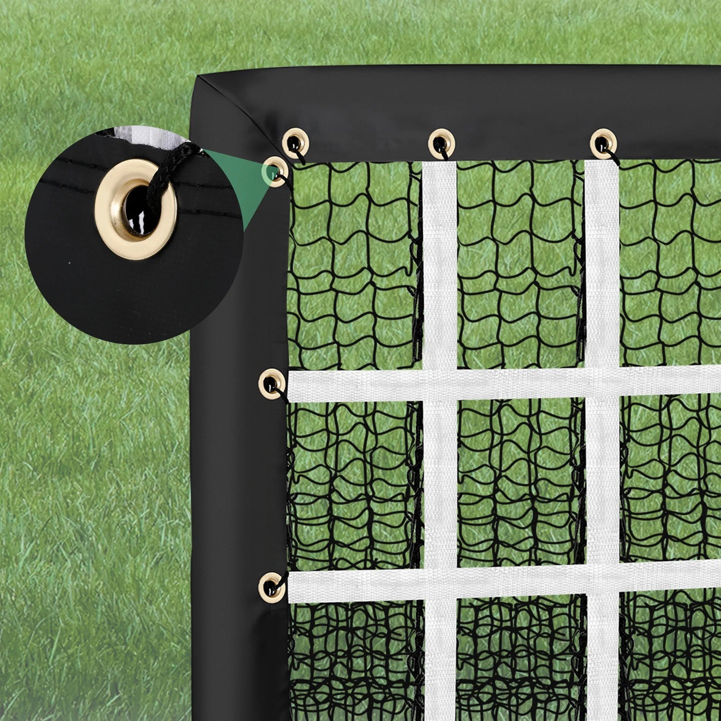 9 Hole Pitching Net Baseball Pitching Target with Strike Zone, Softball Pitching Aid Net, 3 Level Adjustable Height, Portable Training Equipment for Hitting and Pitching Practice